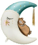 Partydeco Óriás lufi 38" 98cm maci, hold, kék (LUFI195521)