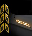 AVEX Set 2 stickere reflectorizante DIAMOND cu insertie Carbon 5D, culoare Galbena