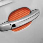 AVEX Set 4 bucati protectie zgarieturi manere usa din autocolant carbon 3D Orange