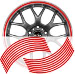 AVEX Set 16 inele din autocolant pentru jante culoare Rosu Lucios
