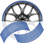 AVEX Set 16 inele din autocolant pentru jante culoare Albastru Lucios