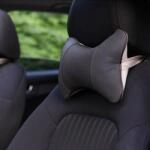 AVEX Set 2 buc. perne tetiere auto, pentru sustinere gat din piele ecologica, culoare GRI INCHIS