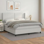 vidaXL fehér műbőr rugós ágy matraccal 160 x 200 cm (3132448) - balena