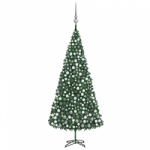 vidaXL Zöld műkarácsonyfa LED-ekkel és gömbszettel 500 cm (3077888)