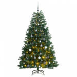 vidaXL csuklópántos műkarácsonyfa 300 LED-del és gömbökkel 240 cm (3210166) - balena