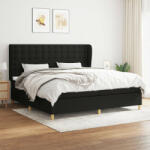 vidaXL fekete szövet rugós ágy matraccal 200 x 200 cm (3128871) - balena