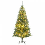 vidaXL műkarácsonyfa 130 LED-del, gömbszettel és hópehellyel 210 cm (3210144) - balena
