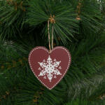  Karácsonyfadísz - szív - akasztható - 9 x 9 cm (GL-58247F)