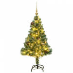 vidaXL műkarácsonyfa 150 LED-del, gömbszettel és hópehellyel 150 cm (3210084) - balena