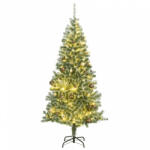 vidaXL műkarácsonyfa 130 LED-del, gömbszettel és hópehellyel 210 cm (3210126) - balena