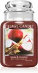 Village Candle Apples & Cinnamon lumânare parfumată (Glass Lid) 602 g