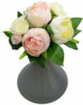  10 virágfejes vajszínű-rózsaszín peónia (10-viragfejes-vajszinu-rozsaszin-csokor)