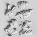 ArtExport Hobbyművész műanyag öntőforma - húsvét III, nyuszik, kacsák, 5 db