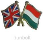  Kitűző, páros zászló Nagy-Britannia-Magyar jelvény 26x15 mm