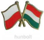  Kitűző, páros zászló Lengyel-Magyar jelvény 26x15 mm