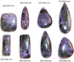  Pandantiv / Cabochon Charoit cu Gaura - Picatura - Oval - Dreptunghi - Triunghi - 22-37x10-19x5-6 mm - 1 Buc