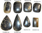  Cabochon Jasp Noreena Negru cu Gaura - Dreptunghi - Picatura - 32-57x20-39x5-6 mm - 1 Buc