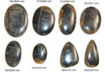  Cabochon Jasp Noreena Negru cu Gaura - Oval - Picatura - 33-54x23-38x4-7 mm - 1 Buc