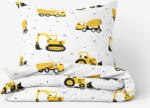 Goldea lenjerie de pat pentru copii din 100% bumbac - excavatoare și vehicule de construcții 140 x 200 și 50 x 70 cm Lenjerie de pat