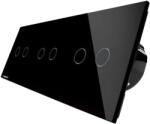 LIVOLO Intrerupator dublu+dublu+dublu cu touch Wireless Livolo din sticla, negru, VL-C702R/C702R/C702R-12 (VL-C702R/C702R/C702R-12)