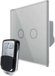 LIVOLO Intrerupator LIVOLO cu touch dublu wireless telecomanda inclusa, gri, VL-C7-C2/702R-15 (VL-C7-C2/702R-15)