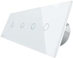 LIVOLO Intrerupator LIVOLO cu touch din sticla cu 4 intrerupatoare simple, Protocol ZigBee, Control de pe telefon, alb, BB-C7-4C1Z-11