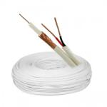 TSY Cable Cablu coaxial RG59 + alimentare 2x0.75, 100m, alb TSY-RG59+2X0.75-L-W