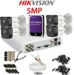 Hikvision KIT 4 Camere video complet, 5MP, 2.8mm, IR 30m, DVR, HDD 1TB, Cablu, HIKVISION - KIT4CHA-4A25-WDT1