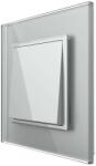 LIVOLO Intrerupator Simplu Mecanic si Cap Scara , 2 Module LIVOLO cu Rama din Sticla - Serie Noua, gri, VL-FCMKS-2IP (VL-FCMKS-2IP)