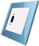 LIVOLO Priza cu mufa VGA tata 15 pini Livolo cu rama din sticla, albastru, VL-C791VG2-19 (VL-C791VG2-19)