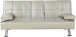 Mobikon Canapea extensibila piele ecologica bej Goldia 167x86x76 cm (0000256986) Canapea