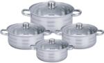 Bachmayer Set 4 cratite inox cu capac BM-3012, 24-26-28-30cm 4.5-5.8-7.4-9.2L (BM-3012)