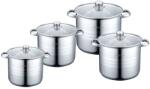 Cheffinger Set 8 piese, cratite cu capac CF-SP08, inox, 20-22-26-28cm 9-7.2-11.1-13.5L (CF-SP08)