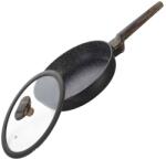 Green Point Tigaie adanca cu capac GP-3028SG, acoperire din marmura, maner lemn design, 28cm (GP-3028SG)