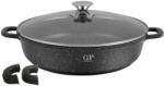 Green Point Cratita joasa cu capac GP-2886, acoperire din marmura, manere detasabile din silicon, 26cm (GP-2886)
