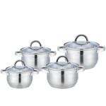 Cheffinger Set 8 piese, cratite cu capac CF-SS8, inox, 16-18-20-22cm 2.1-2.9-3.9L-5.1L (CF-SS8)