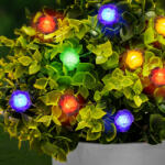  LED szolár fényfüzér - virág - 2, 3 m - 20 LED - színes (GL-58218B)