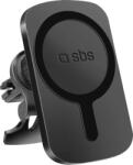 SBS Autós tartó MagSafe rögzítéssel, vezeték nélküli töltéssel TESUPWIR15WMS, fekete (TESUPWIR15WMS)