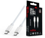 MaxLife Type-C - Type-C adat- és töltőkábel 1 m-es vezetékkel - Maxlife MXUC-05 USB-C to USB-C PD Cable - 60W - fehér - rexdigital