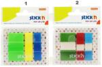 Hopax Stick index plastic transparent color 5 x 12mm + 45 x 25 mm, 3 x 20 buc/set - 4 culori (HO-2165)