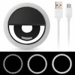  Selfie Ring Light RK-12 with LED Selfie Luminous Ring Rechargeable with USB Cable Universal for All Phones - Lampa circulara pt. Smartphone (19522)
