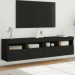 vidaXL 2 db fekete fali TV-szekrény LED-világítással 80x30x40 cm (837200) - balena