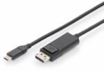 ASSMANN USB Type-C adapter cable, Type-C to DP M/M, 2.0m, 4K/60Hz, 32, 4 GB, bl, gold (AK-300333-020-S)