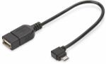 ASSMANN USB 2.0 adpter cable, OTG, type micro B - A M/F, 0.15m, USB 2.0 conform, right angle, bl (AK-300313-002-S)