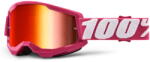 100% Motocross szemüveg 100% Strata 2 Mirror Fletcher rózsaszín, tükrös piros plexi