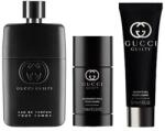 Gucci Guilty Pour Homme (eau de parfum) szett III. 90 ml eau de parfum + 75 gramm stift dezodor + 50 ml tusfürdő (eau de parfum) uraknak garanciával