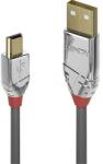 Lindy USB 2.0 Csatlakozókábel [1x USB 2.0 dugó, A típus - 1x USB 2.0 dugó, mini B típus] 3.00 m Szürke (36633) (36633)