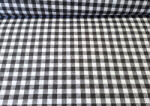  Pamutvászon textil - 160 cm / antracit szürke - fehér kockás