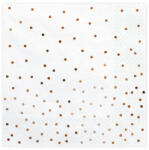 PartyDeco Szalvéta 33x33cm 20db Fehér, Rosegold pöttyös, konfettis (LUFI897628)