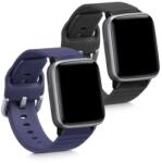 kwmobile Set 2 curele pentru Willful Smartwatch/Fitnesstracker, Kwmobile, Negru/Albastru, Silicon, 56230.01 (56230.01)